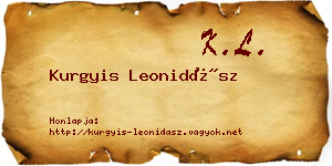 Kurgyis Leonidász névjegykártya
